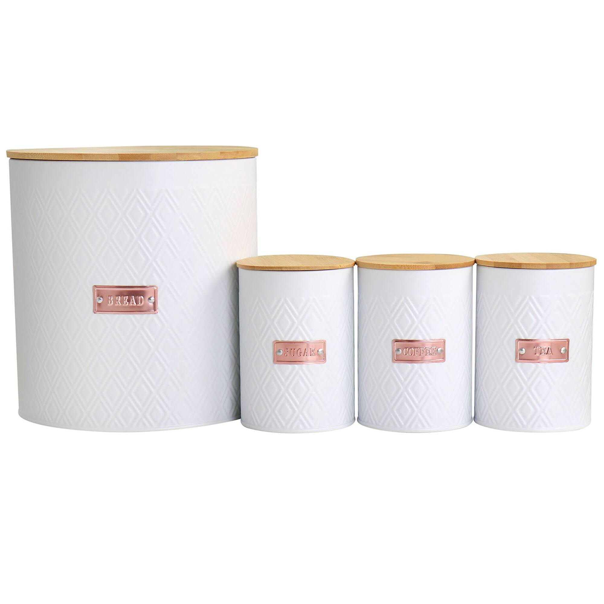 MegaChef White Iron Canister Set